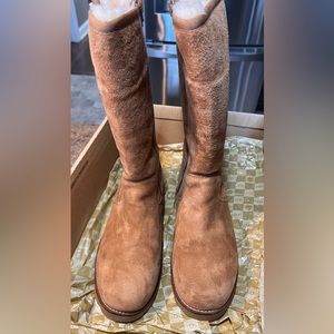 Ugg boots, Etta tall original tan, size 10US.  Worn once. No scuffs or stains.